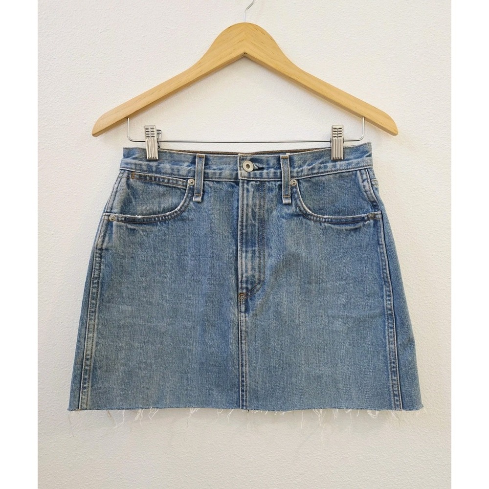 Rag & Bone Denim Mini Skirt Women's Size 26 Raw Hem